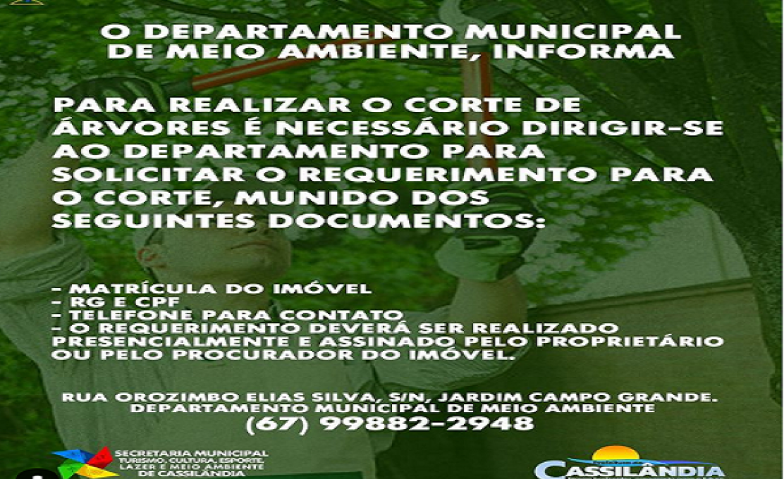 O DEPARTAMENTO MUNICIPAL DE MEIO AMBIENTE, INFORMA