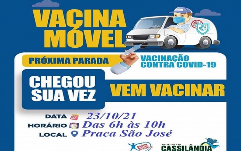 TEREMOS VACINAMÓVEL CONTRA A COVID-19 NESTE SÁBADO, NA PRAÇA SÃO JOSÉ, CONFIRA TAMBÉM A VACINAÇÃO DESTA SEXTA-FEIRA