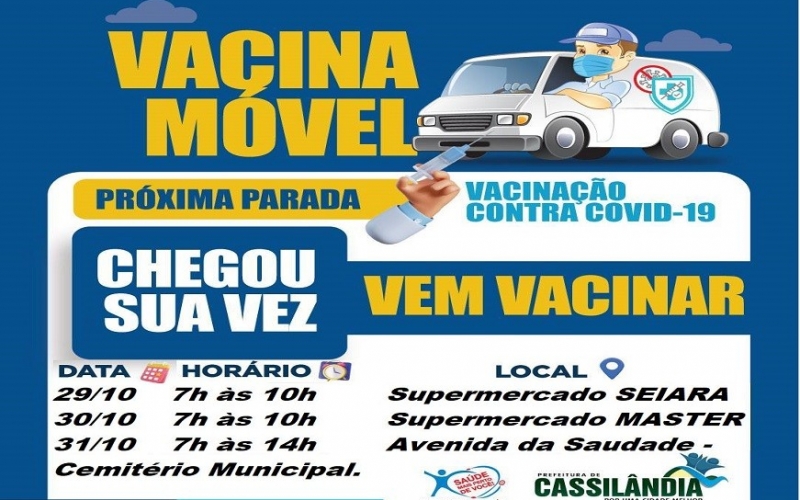 VACINAMOVÉL ATENDE A POPULAÇÃO DE CASSILANDIA NESTA SEXTA-FEIRA