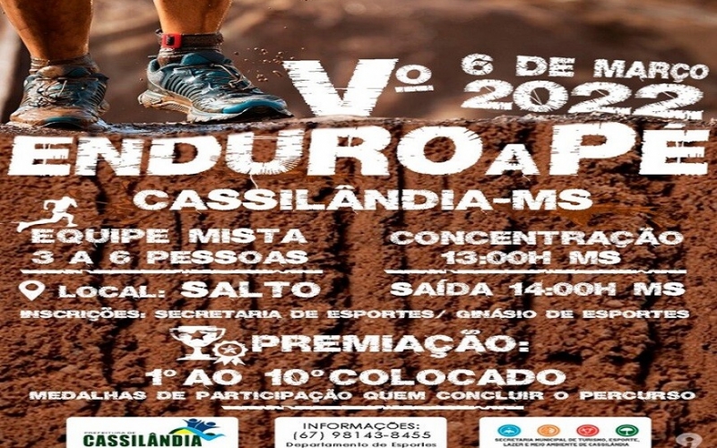 Inscrições abertas para “5 Enduro a Pé” de Cassilândia - MS